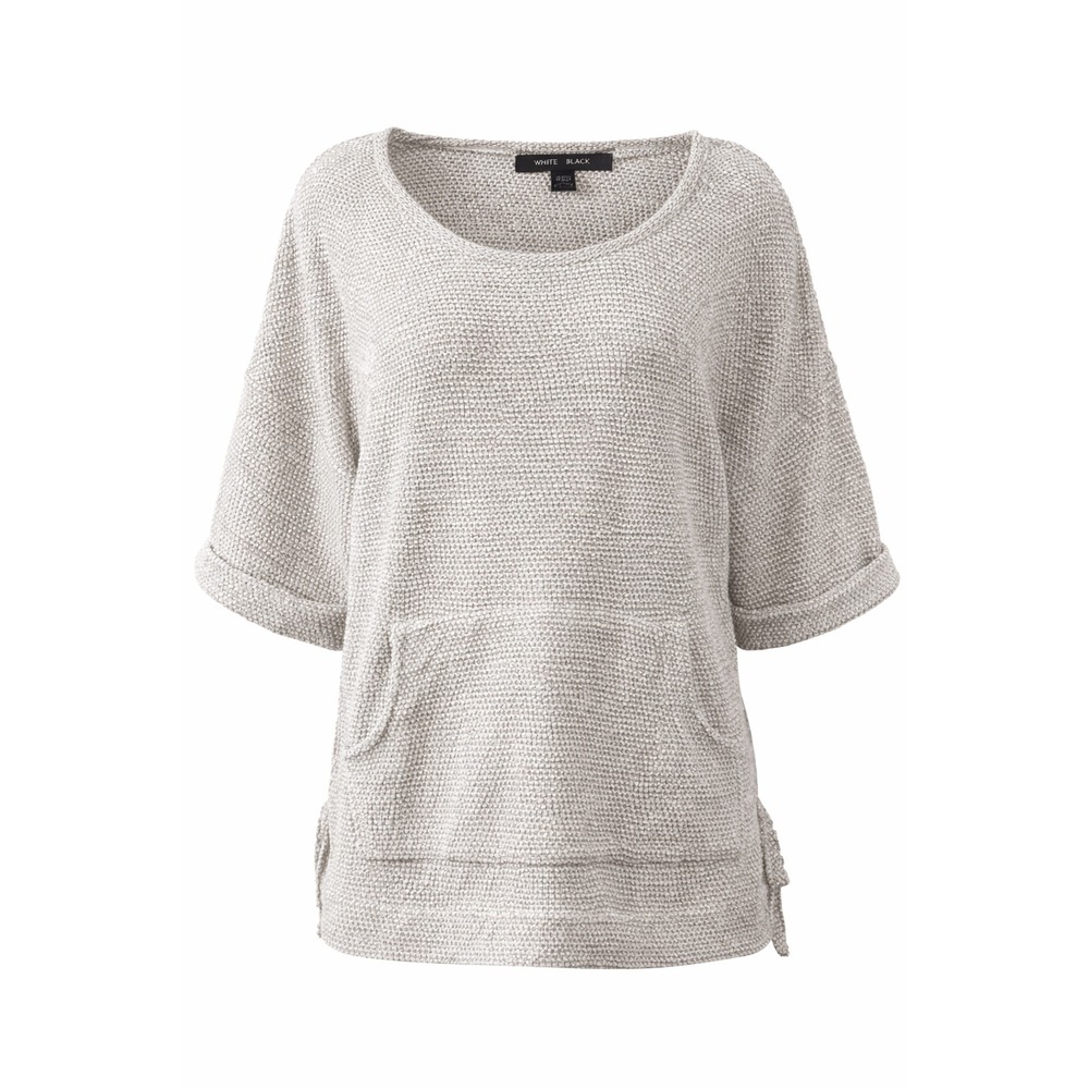 Robert Louis Cream Lightweight Textured Knit Short Sleeve Sweater Womans1X boho